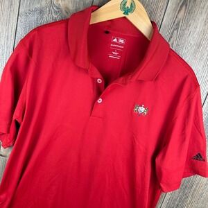 Adidas Puremotion Golf Polo Shirt Mens Large Red Short Sleeve La Gorce CC